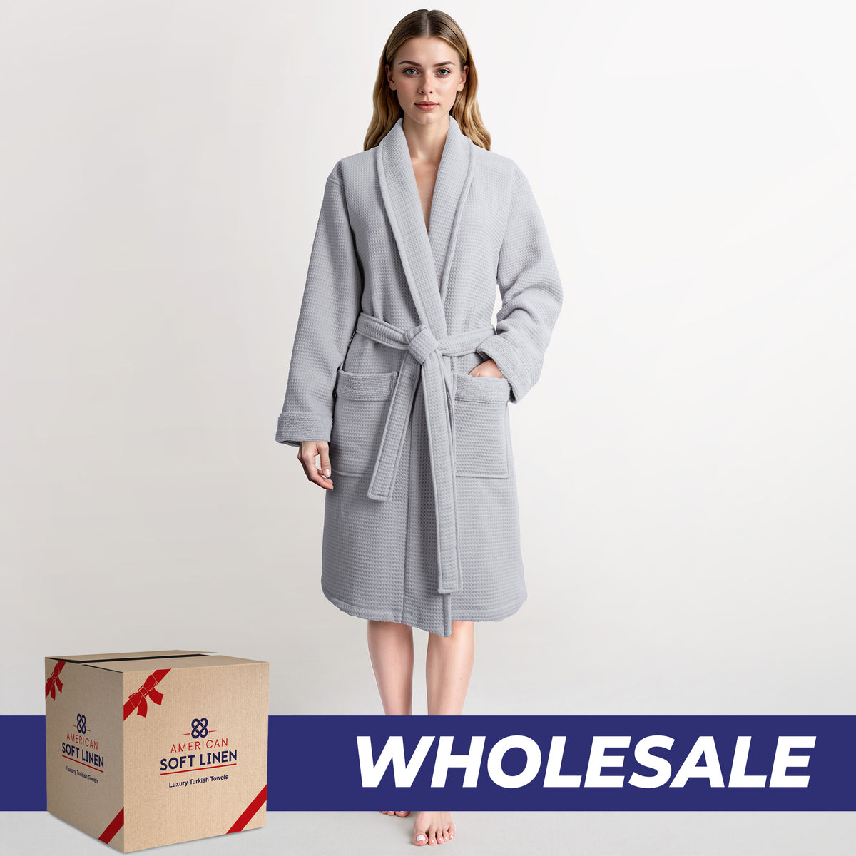 American Soft Linen Luxury Women's 100% Turkish Cotton Bathrobes Wholesale