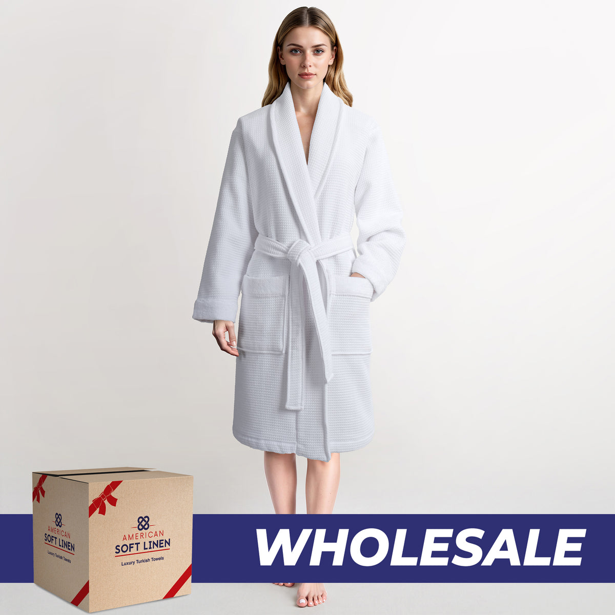 American Soft Linen Luxury Women's 100% Turkish Cotton Bathrobes Wholesale
