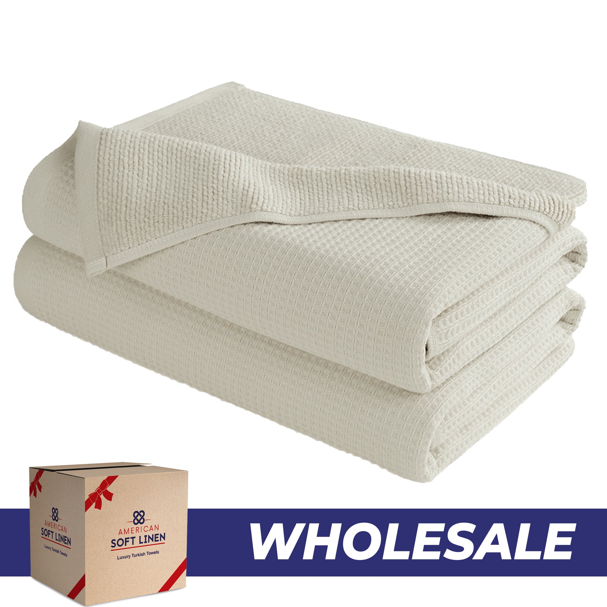 NOLA 2-Pack Turkish Cotton Bath Towels – Wholesale Case Pack of 14 Beige