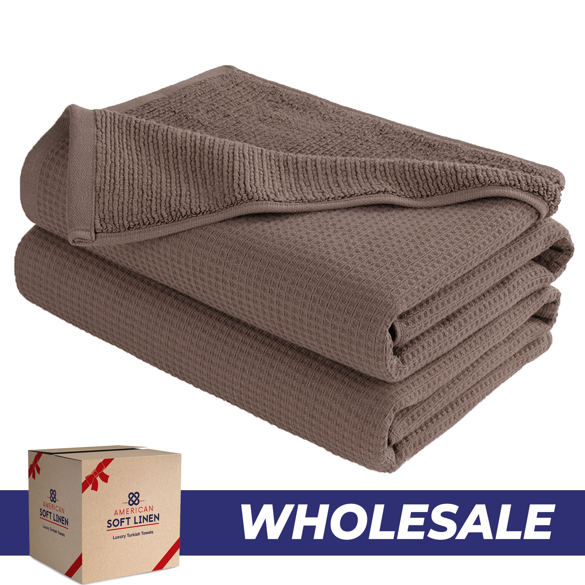 NOLA 2-Pack Turkish Cotton Bath Towels – Wholesale Case Pack of 14 Chestnut