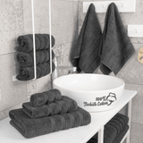 American Soft Linen - 6 Piece Turkish Cotton Bath Towel Set - Gray - 2