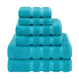 American Soft Linen - 6 Piece Turkish Cotton Bath Towel Set - Aqua-Blue - 1