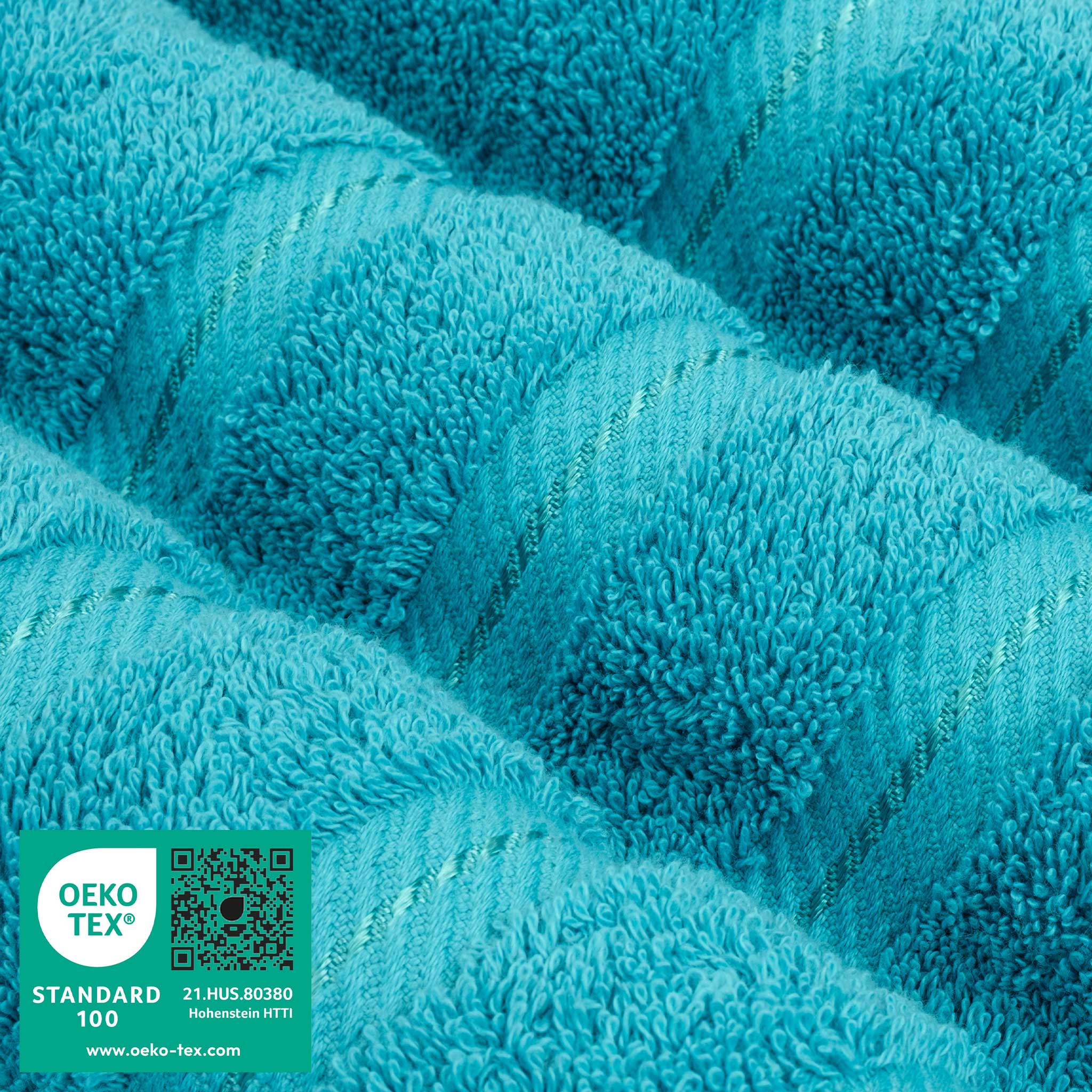 American Soft Linen - 6 Piece Turkish Cotton Bath Towel Set - Aqua-Blue - 3
