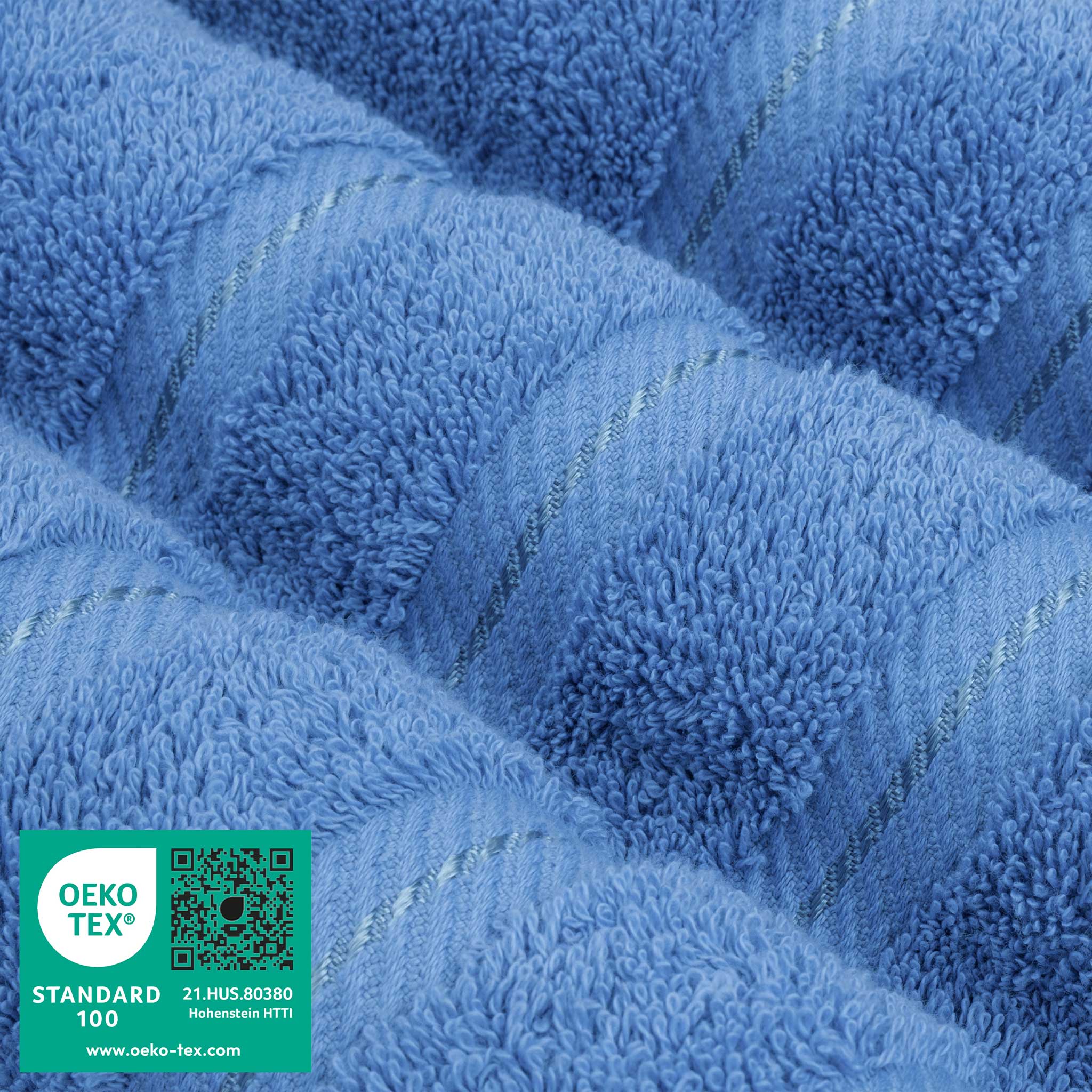 American Soft Linen - 6 Piece Turkish Cotton Bath Towel Set - Electric-Blue - 3