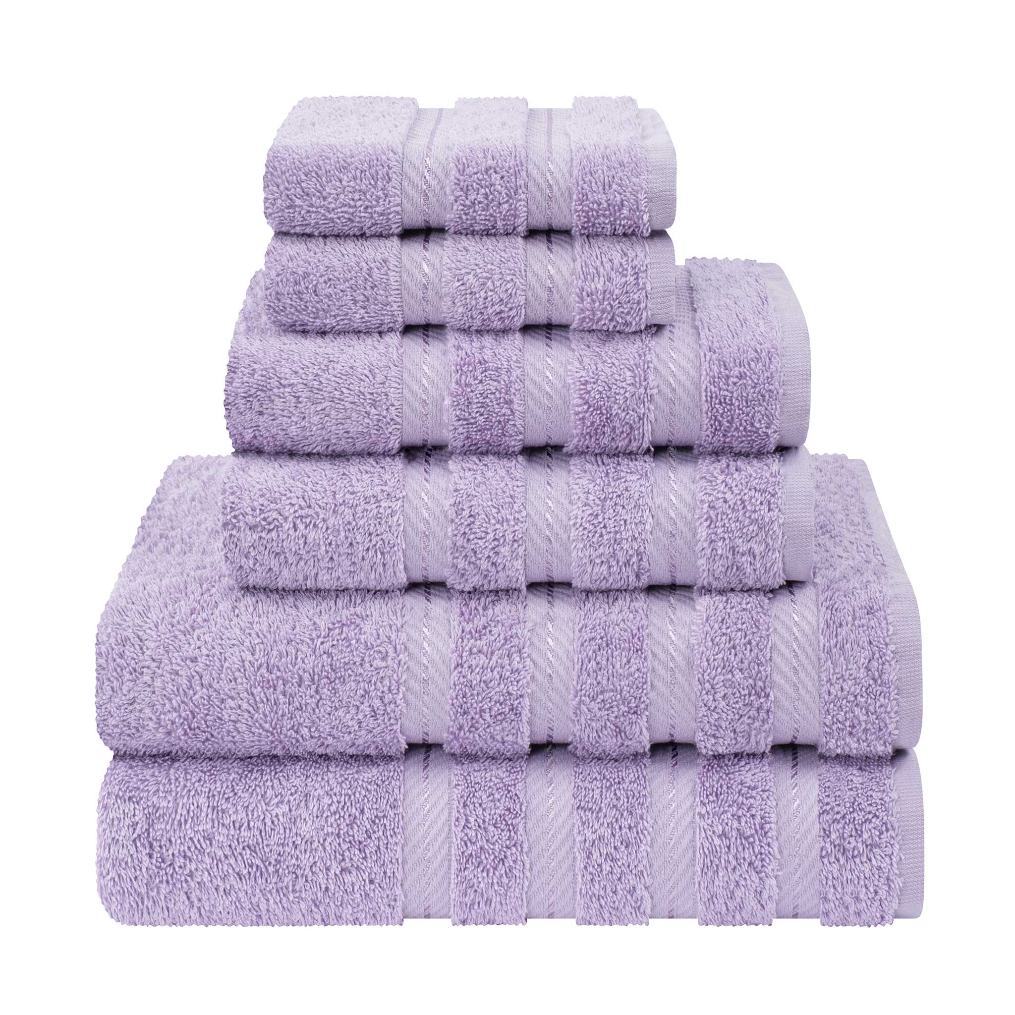 American Soft Linen - 6 Piece Turkish Cotton Bath Towel Set - Lilac - 1