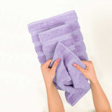 American Soft Linen - 6 Piece Turkish Cotton Bath Towel Set - Lilac - 5