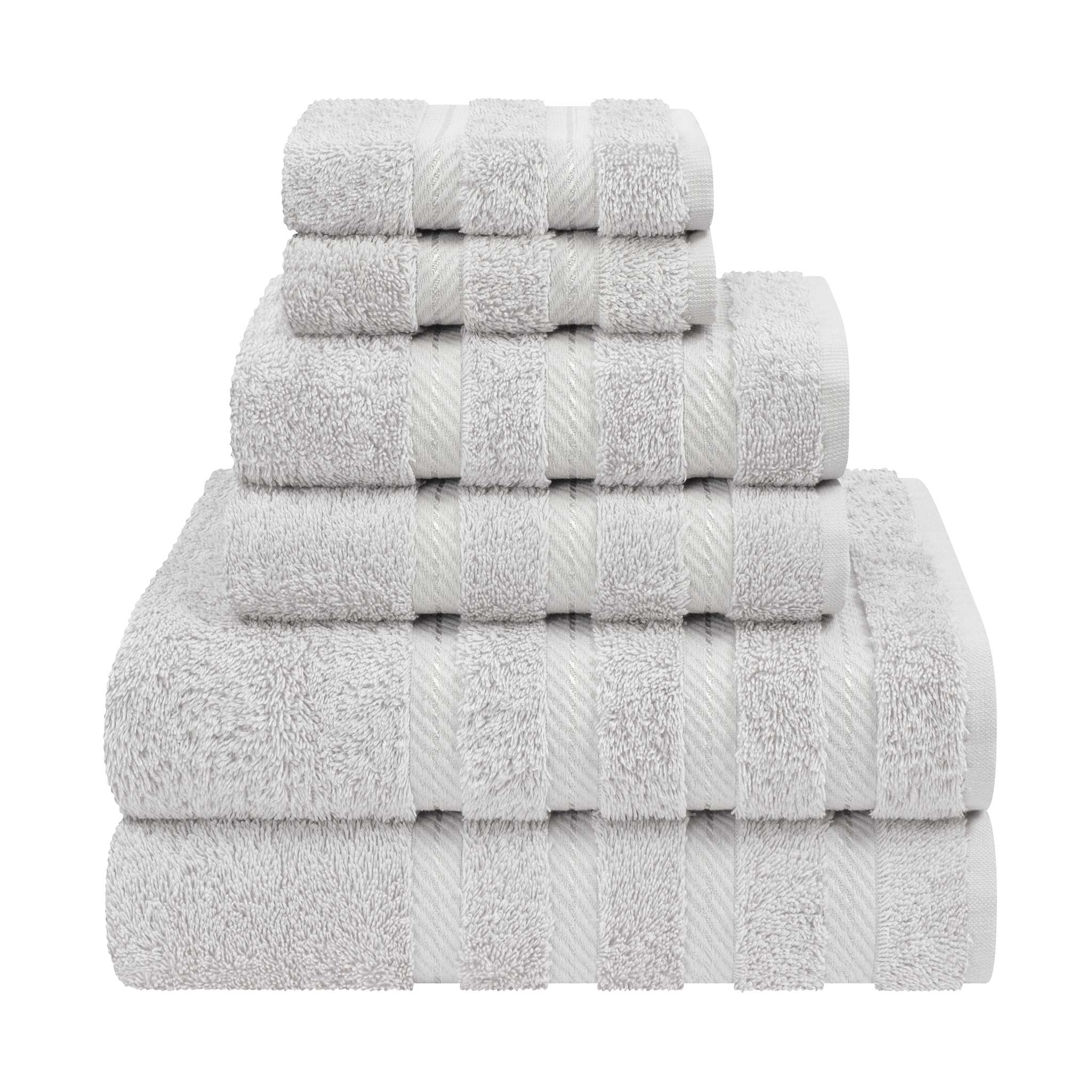 American Soft Linen - 6 Piece Turkish Cotton Bath Towel Set - Silver-Gray - 1