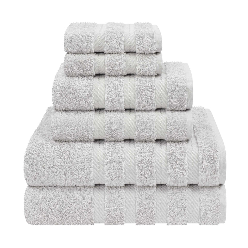American Soft Linen - 6 Piece Turkish Cotton Bath Towel Set - Silver-Gray - 1