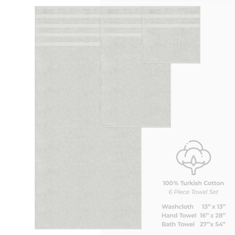 American Soft Linen - 6 Piece Turkish Cotton Bath Towel Set - Silver-Gray - 4