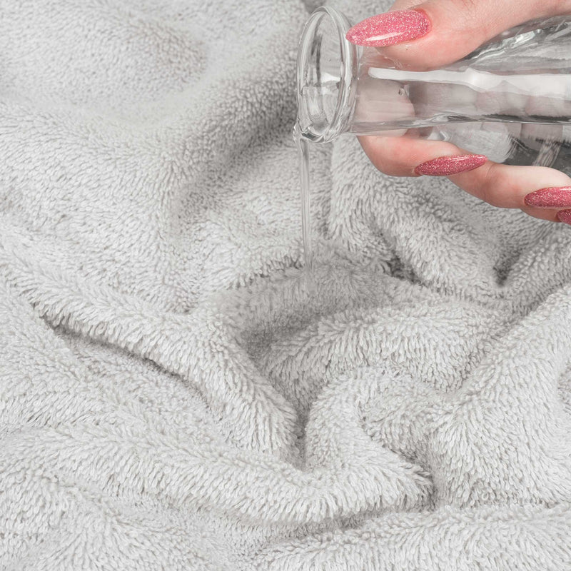 American Soft Linen - 6 Piece Turkish Cotton Bath Towel Set - Silver-Gray - 6