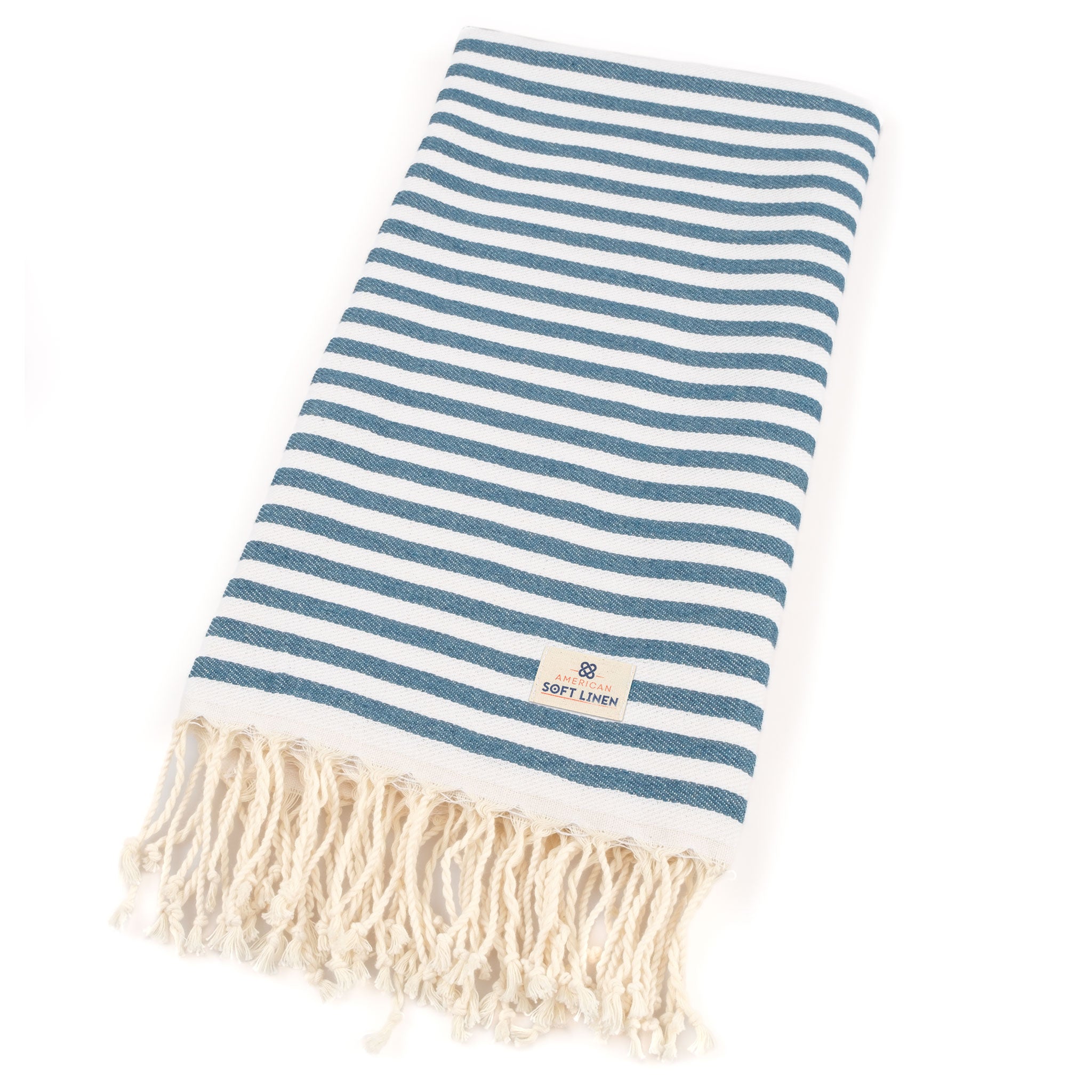 American Soft Linen - 100% Cotton Turkish Peshtemal Towels 40x70 Inches - Petrol-Blue - 5