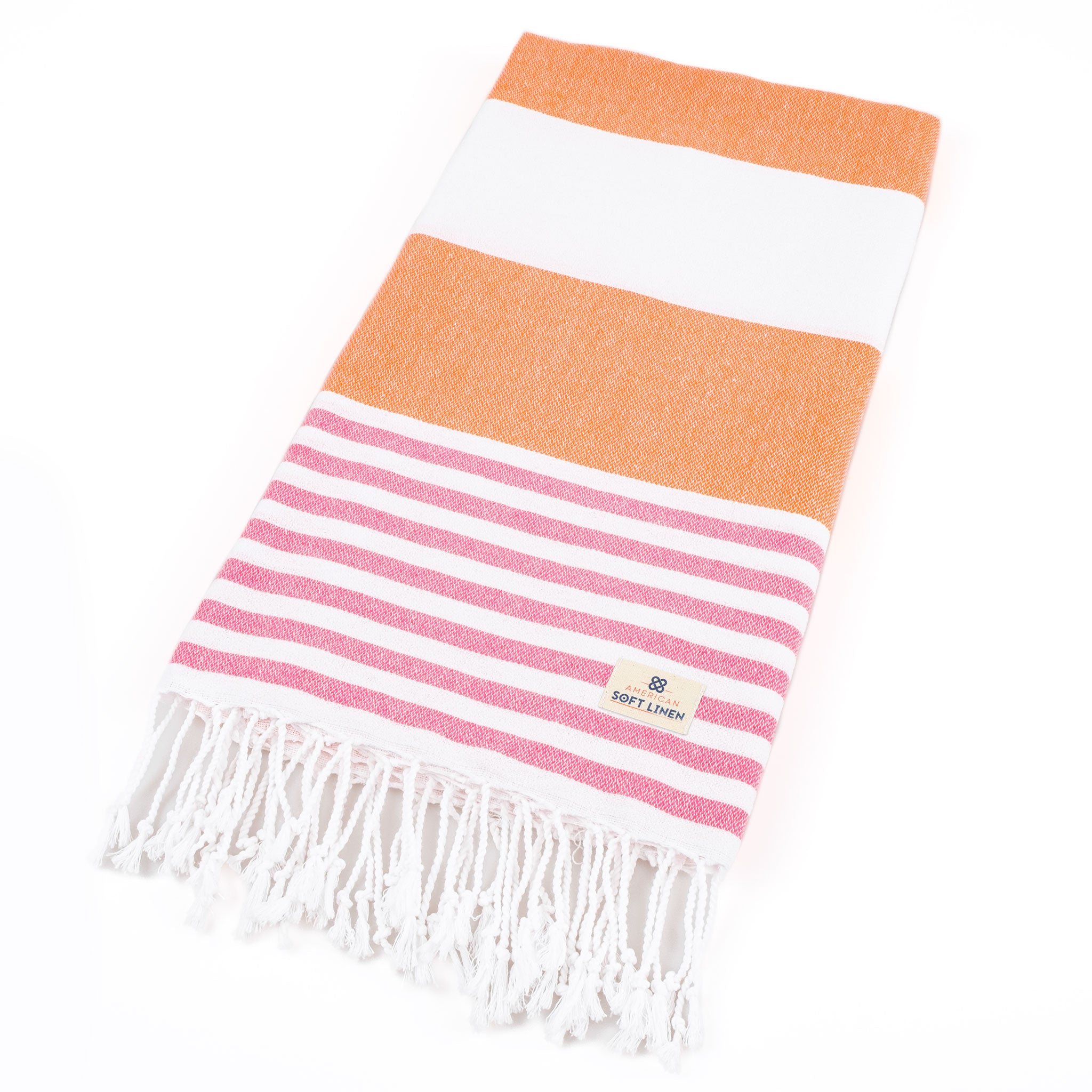 American Soft Linen - 100% Cotton Turkish Peshtemal Towels 40x70 Inches - Pink - 5
