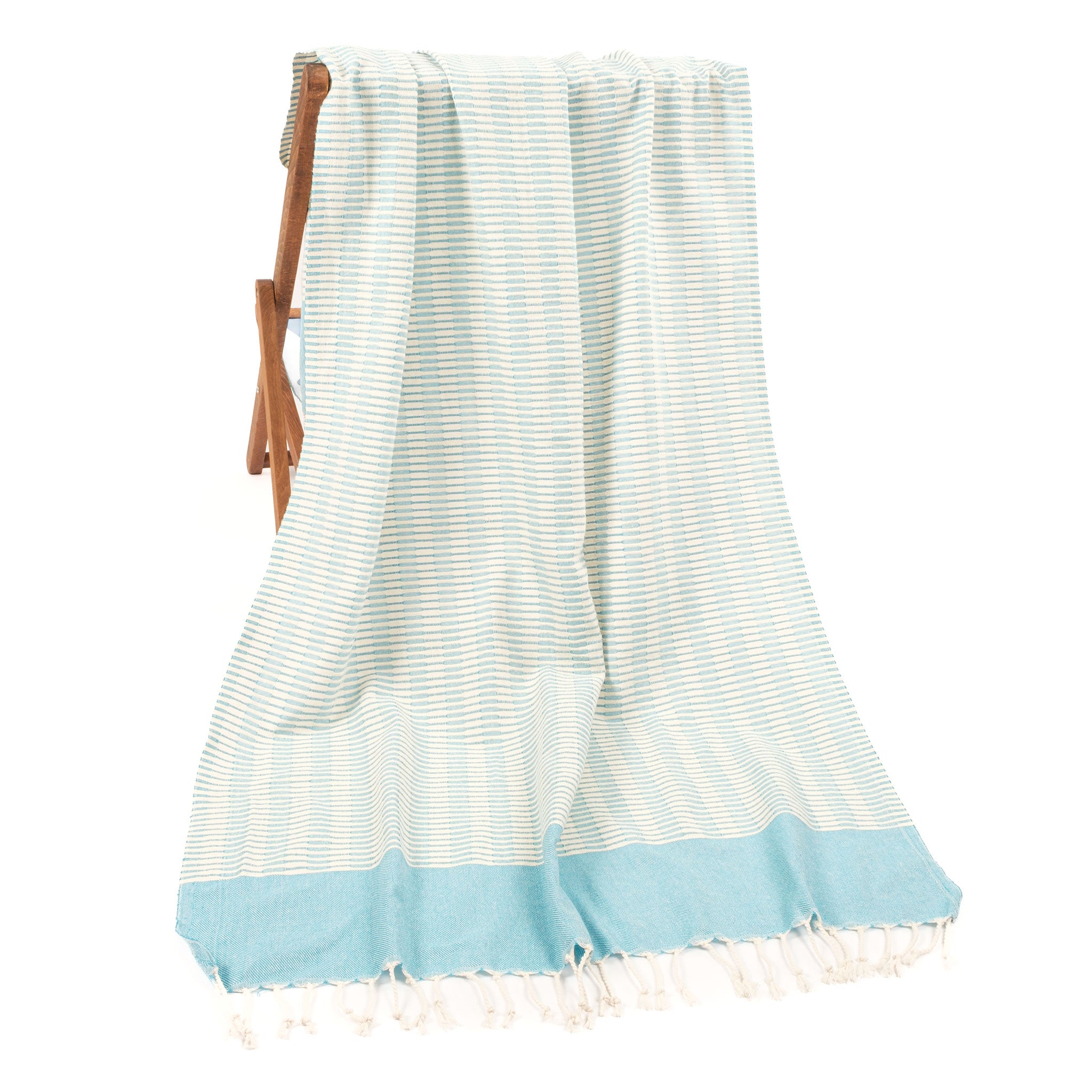 American Soft Linen - 100% Cotton Turkish Peshtemal Towels 40x70 Inches - Turquoise - 1