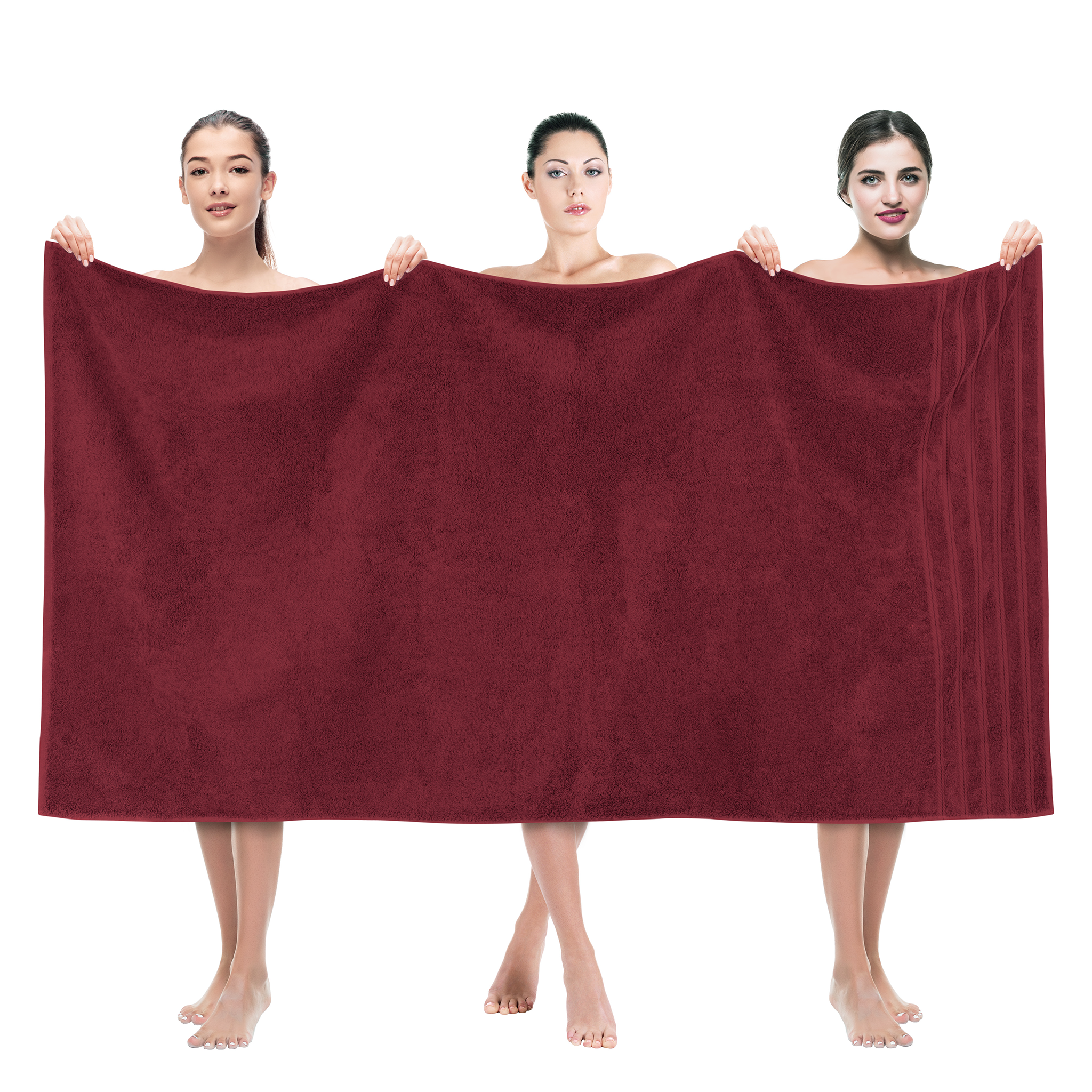 American Soft Linen - 35x70 Jumbo Bath Sheet Turkish Bath Towel - 16 Piece Case Pack - Bordeaux-Red - 1