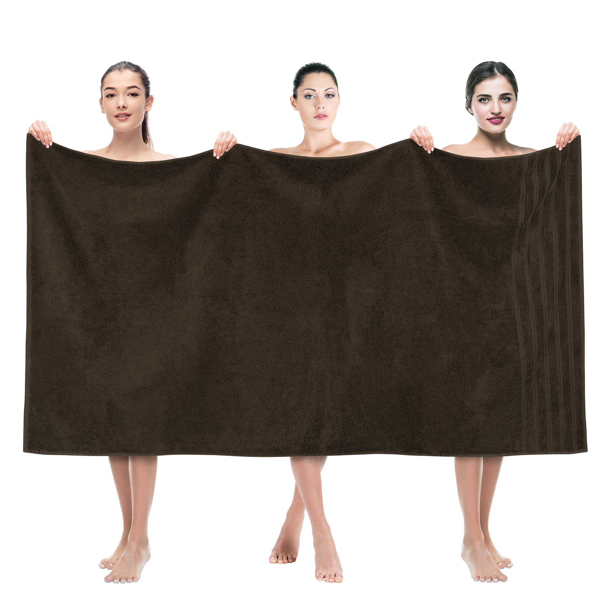 American Soft Linen - 35x70 Jumbo Bath Sheet Turkish Bath Towel - 16 Piece Case Pack - Chocolate-Brown - 1