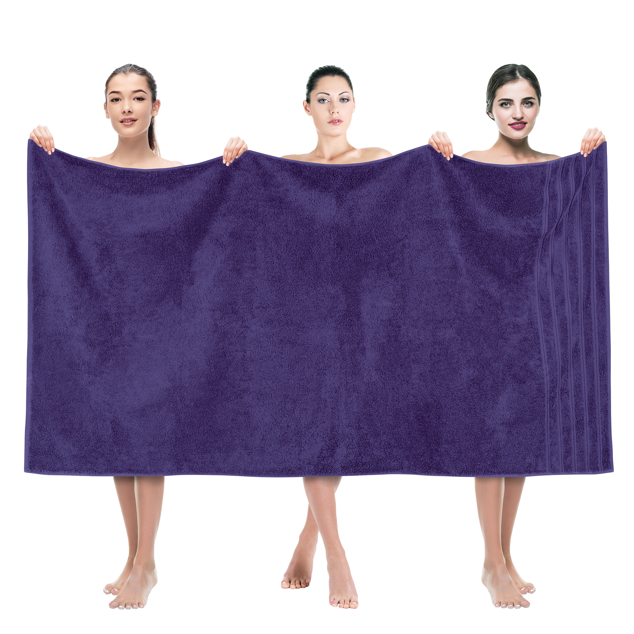 American Soft Linen - 35x70 Jumbo Bath Sheet Turkish Bath Towel - 16 Piece Case Pack - Purple - 1