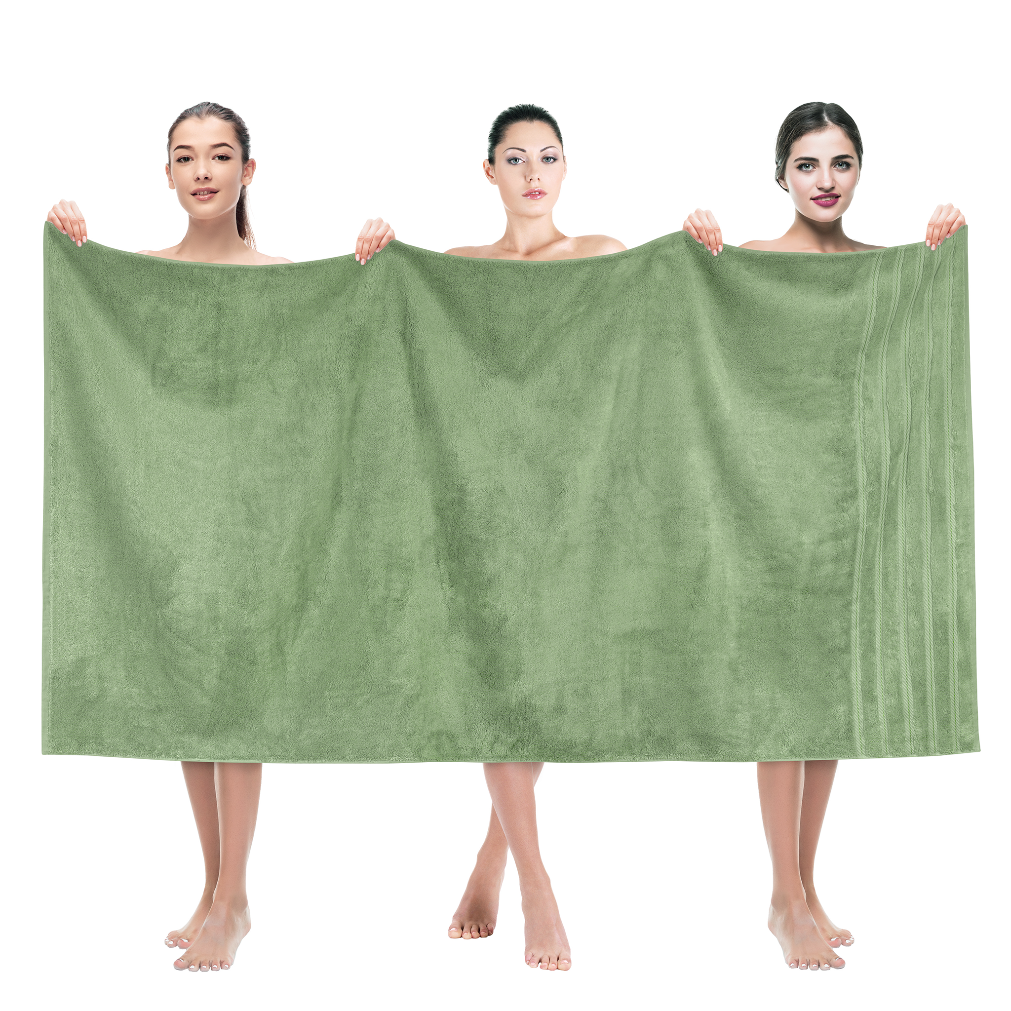 American Soft Linen - 35x70 Jumbo Bath Sheet Turkish Bath Towel - 16 Piece Case Pack - Sage-Green - 1