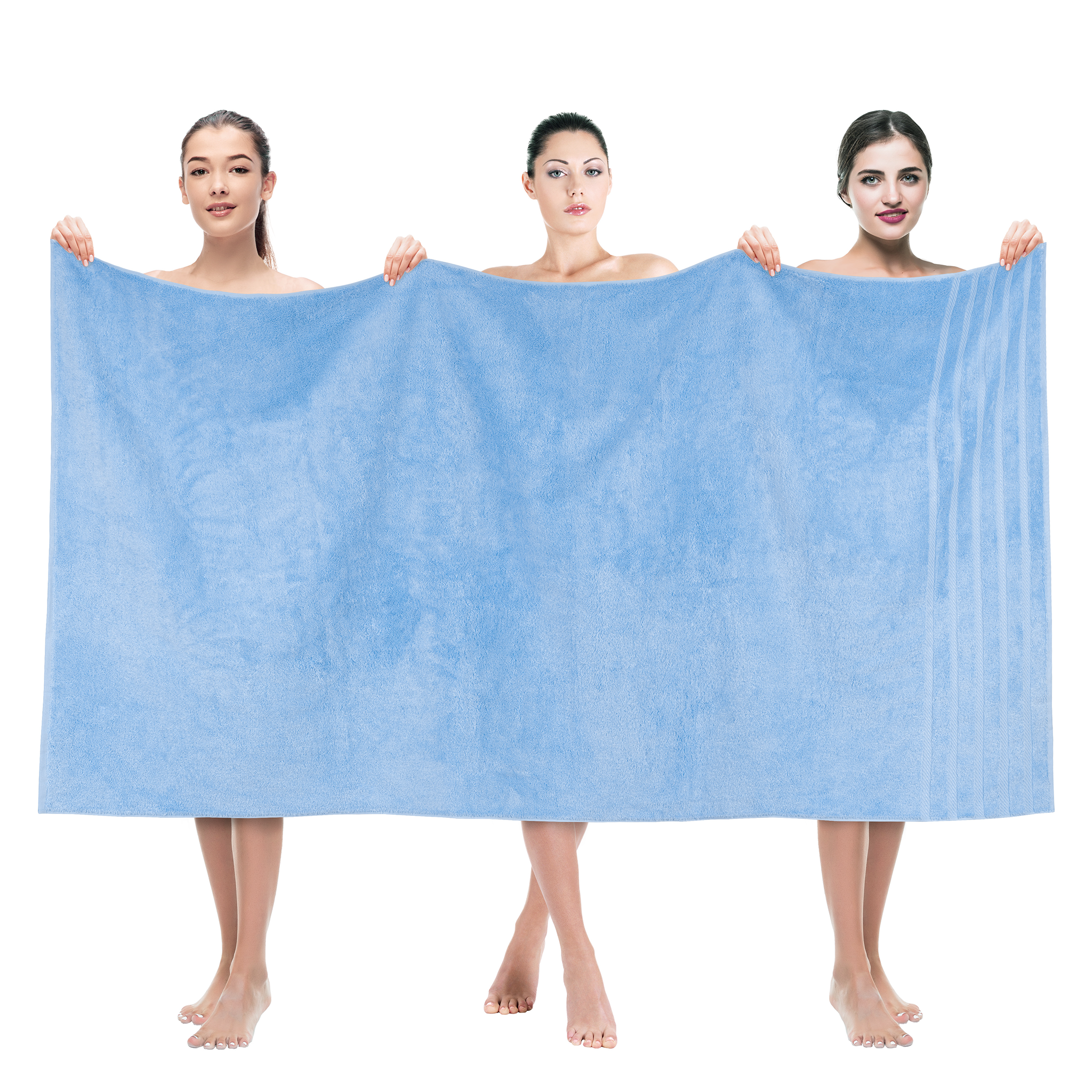 American Soft Linen - 35x70 Jumbo Bath Sheet Turkish Bath Towel - 16 Piece Case Pack - Sky-Blue - 1