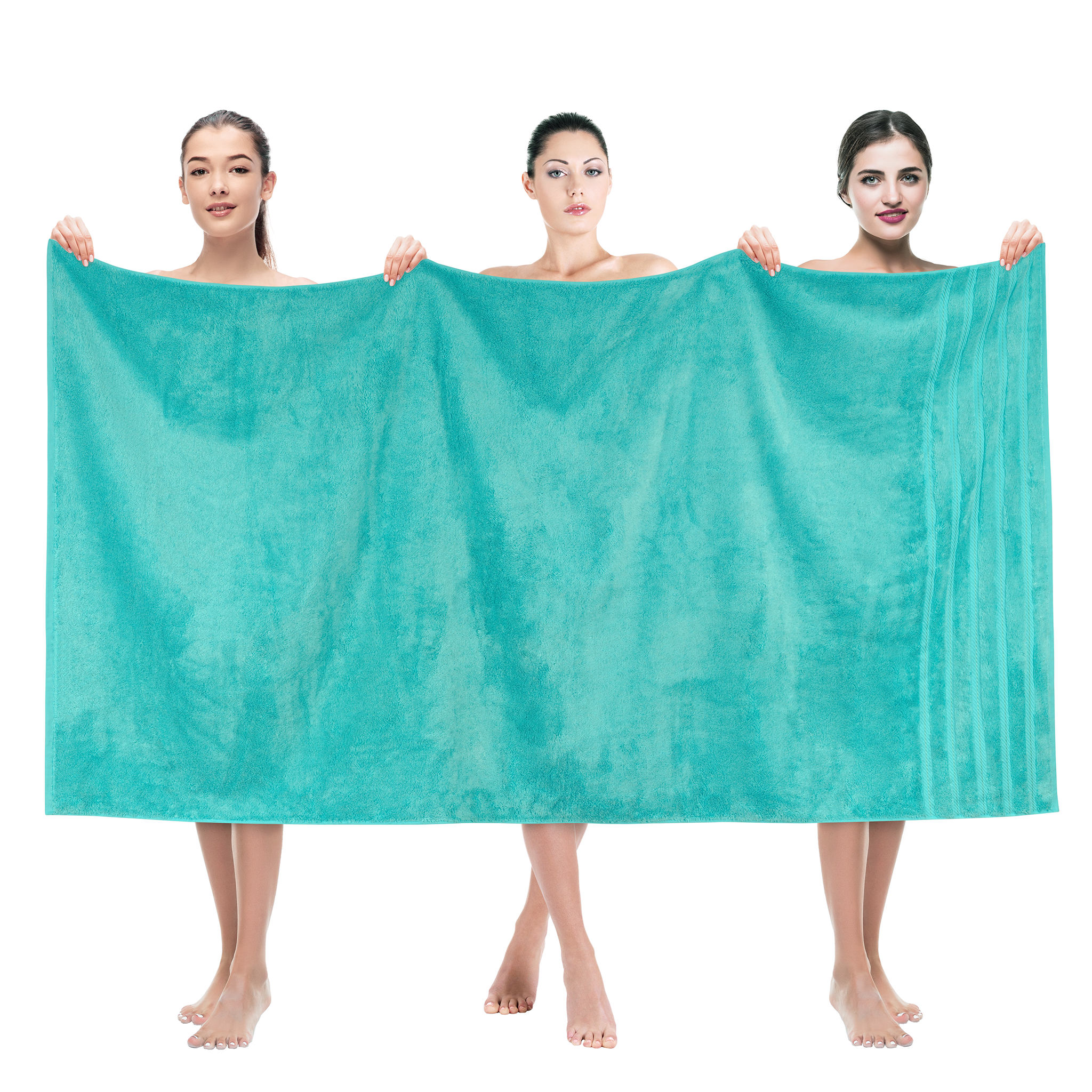 American Soft Linen - 35x70 Jumbo Bath Sheet Turkish Bath Towel - 16 Piece Case Pack - Turquoise-Blue - 1