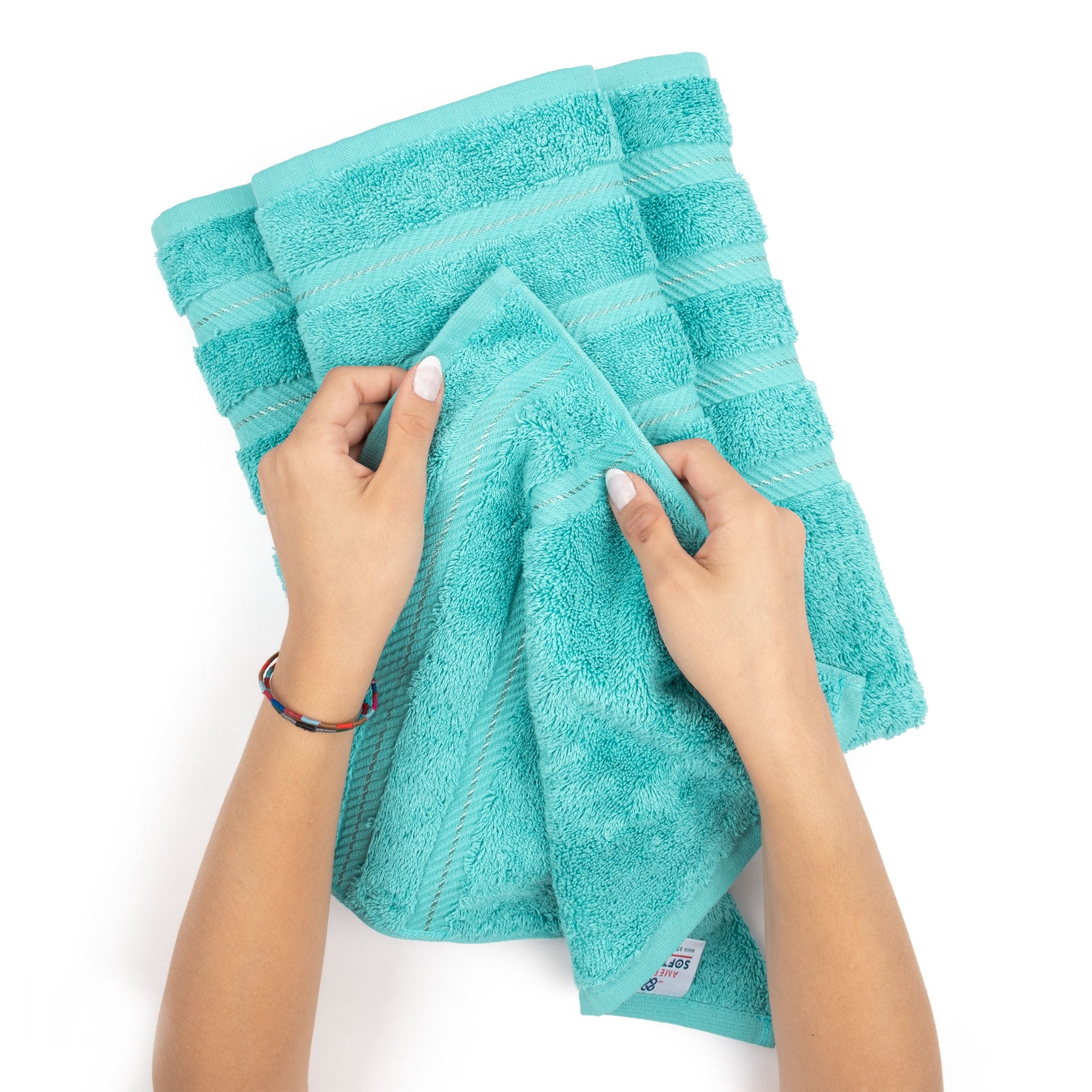 American Soft Linen - 35x70 Jumbo Bath Sheet Turkish Bath Towel - 16 Piece Case Pack - Turquoise-Blue - 4