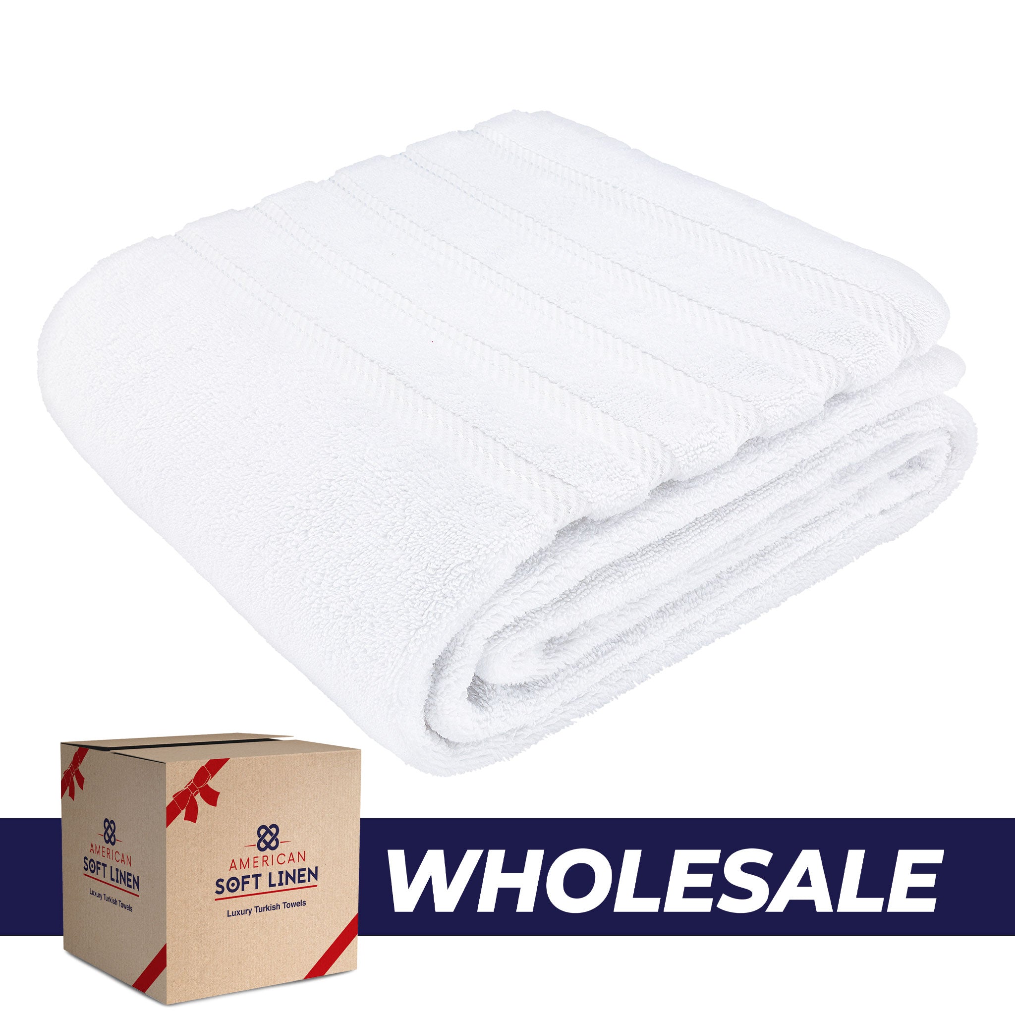 American Soft Linen - 35x70 Jumbo Bath Sheet Turkish Bath Towel - 16 Piece Case Pack - White - 0
