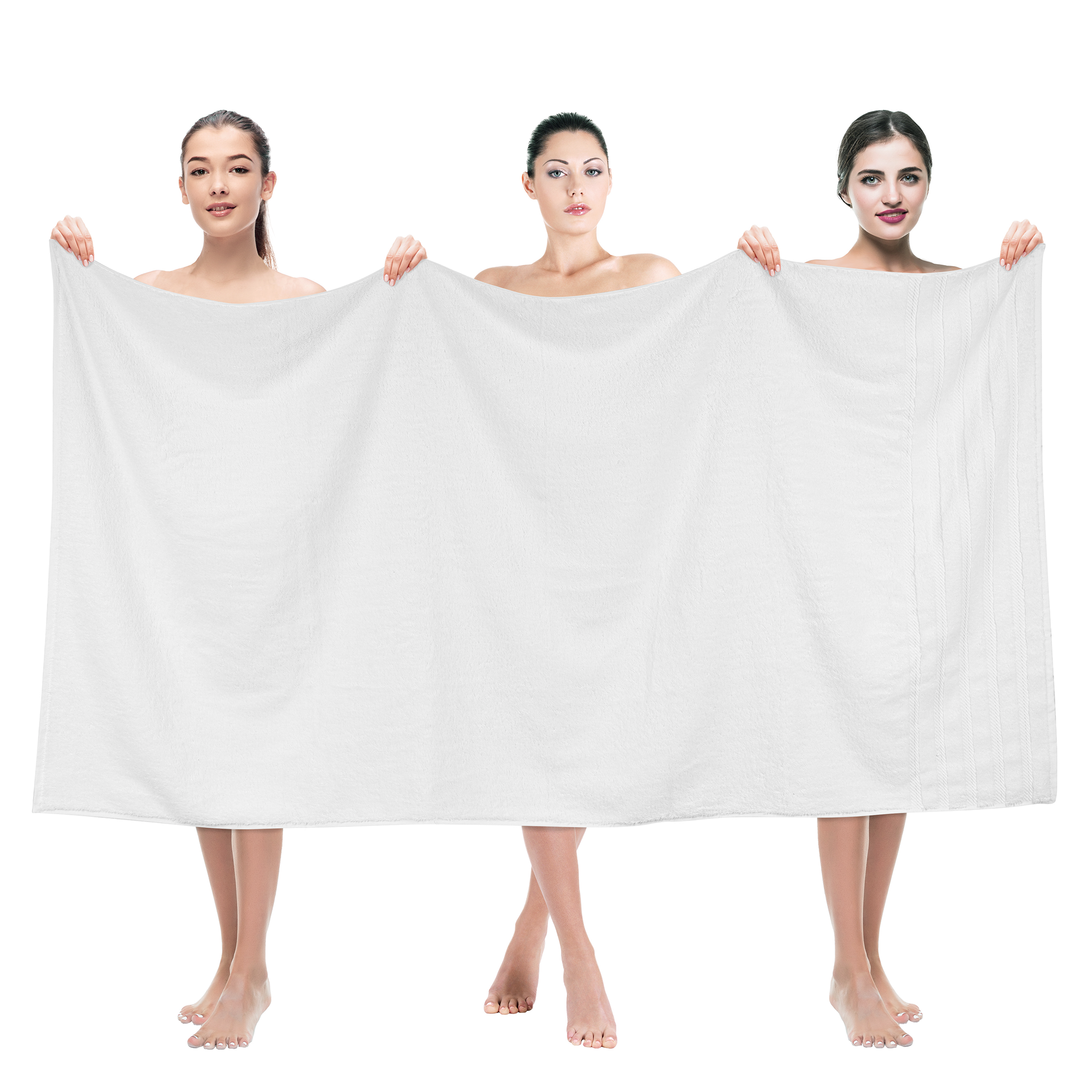 American Soft Linen - 35x70 Jumbo Bath Sheet Turkish Bath Towel - 16 Piece Case Pack - White - 1