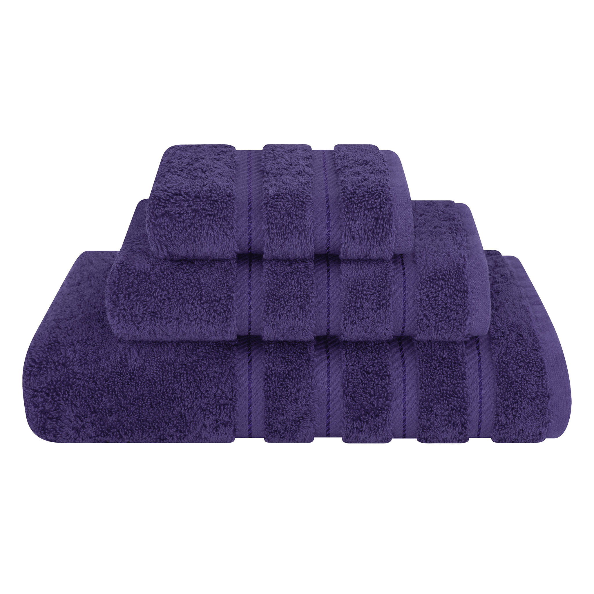 American Soft Linen - 3 Piece Turkish Cotton Towel Set - Purple - 1