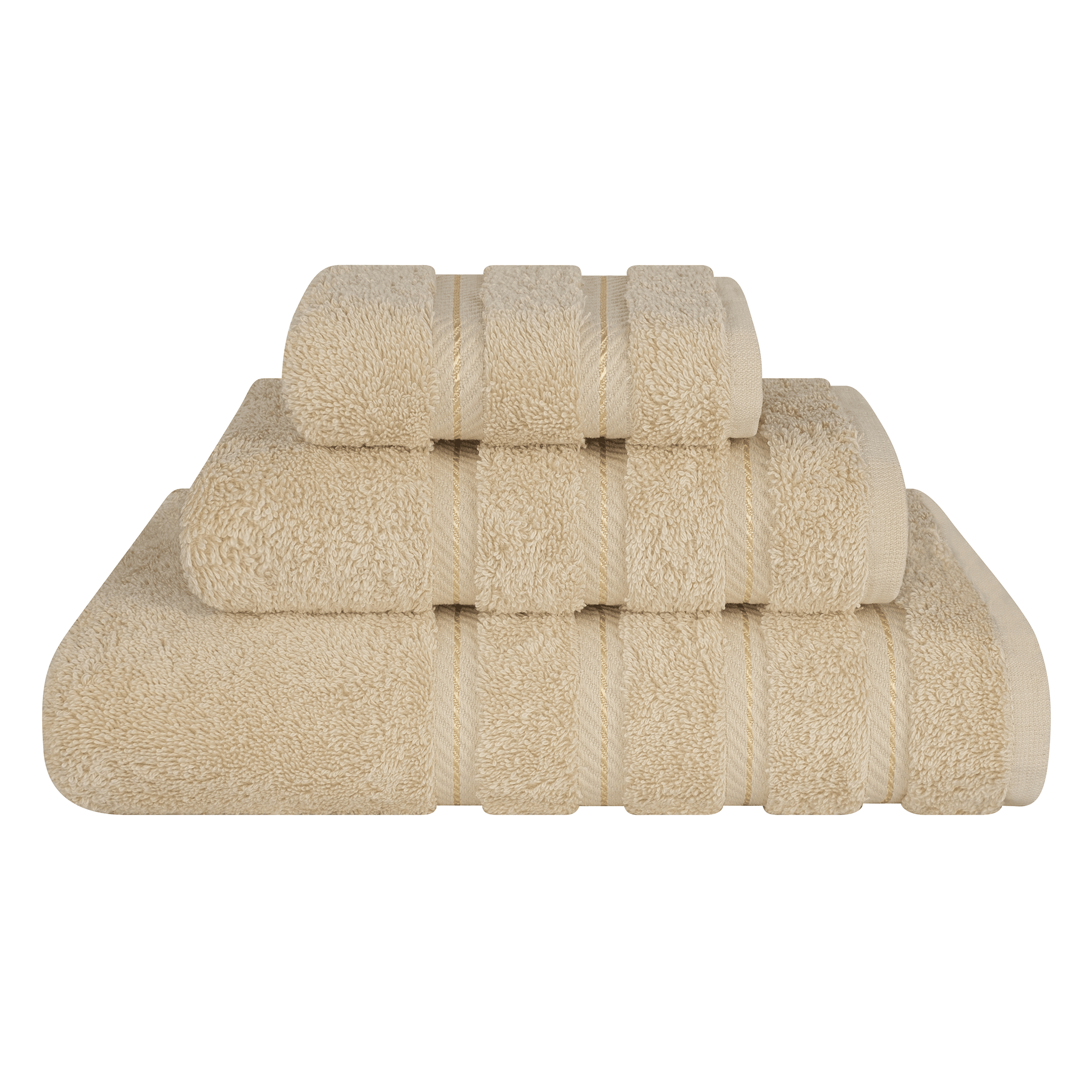 American Soft Linen - 3 Piece Turkish Cotton Towel Set - Sand-Taupe - 1