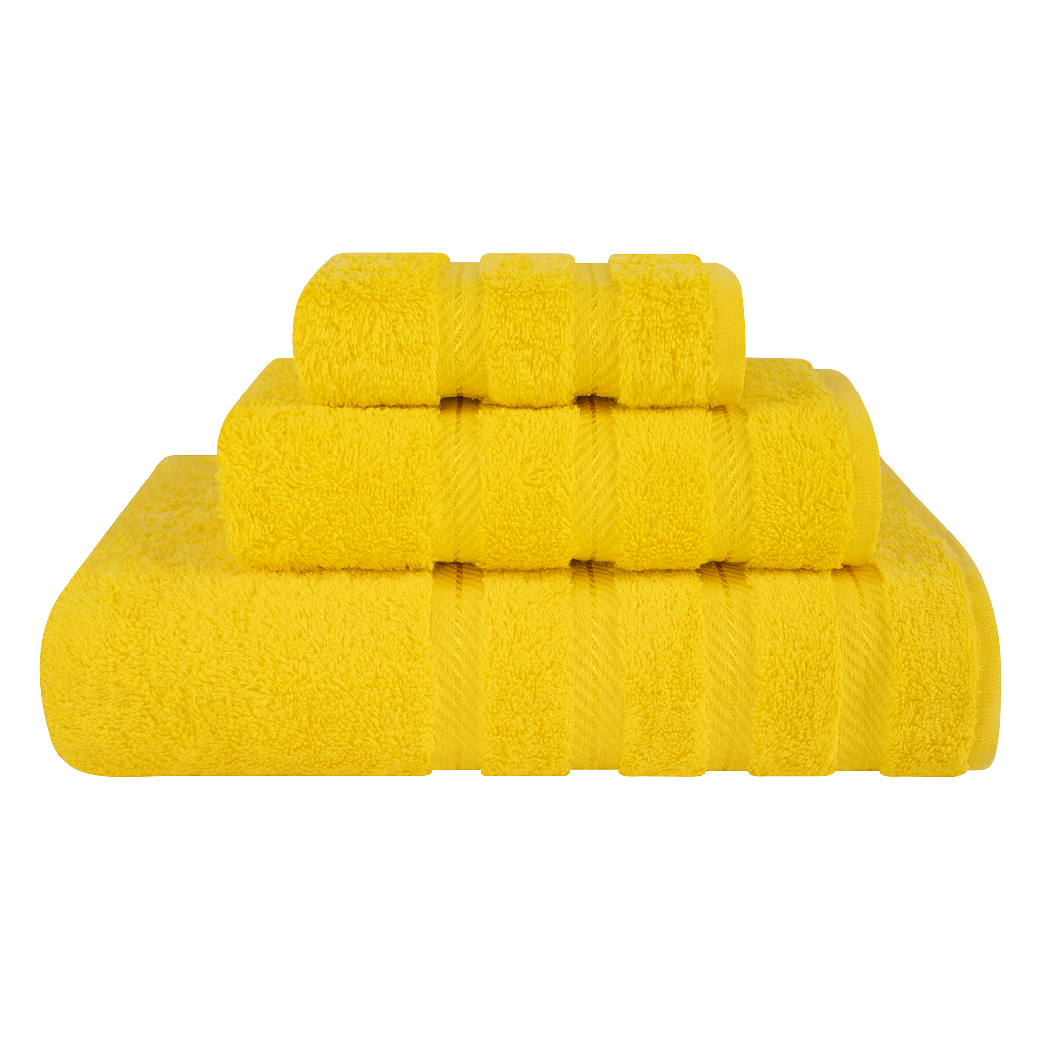 American Soft Linen - 3 Piece Turkish Cotton Towel Set - Yellow - 1