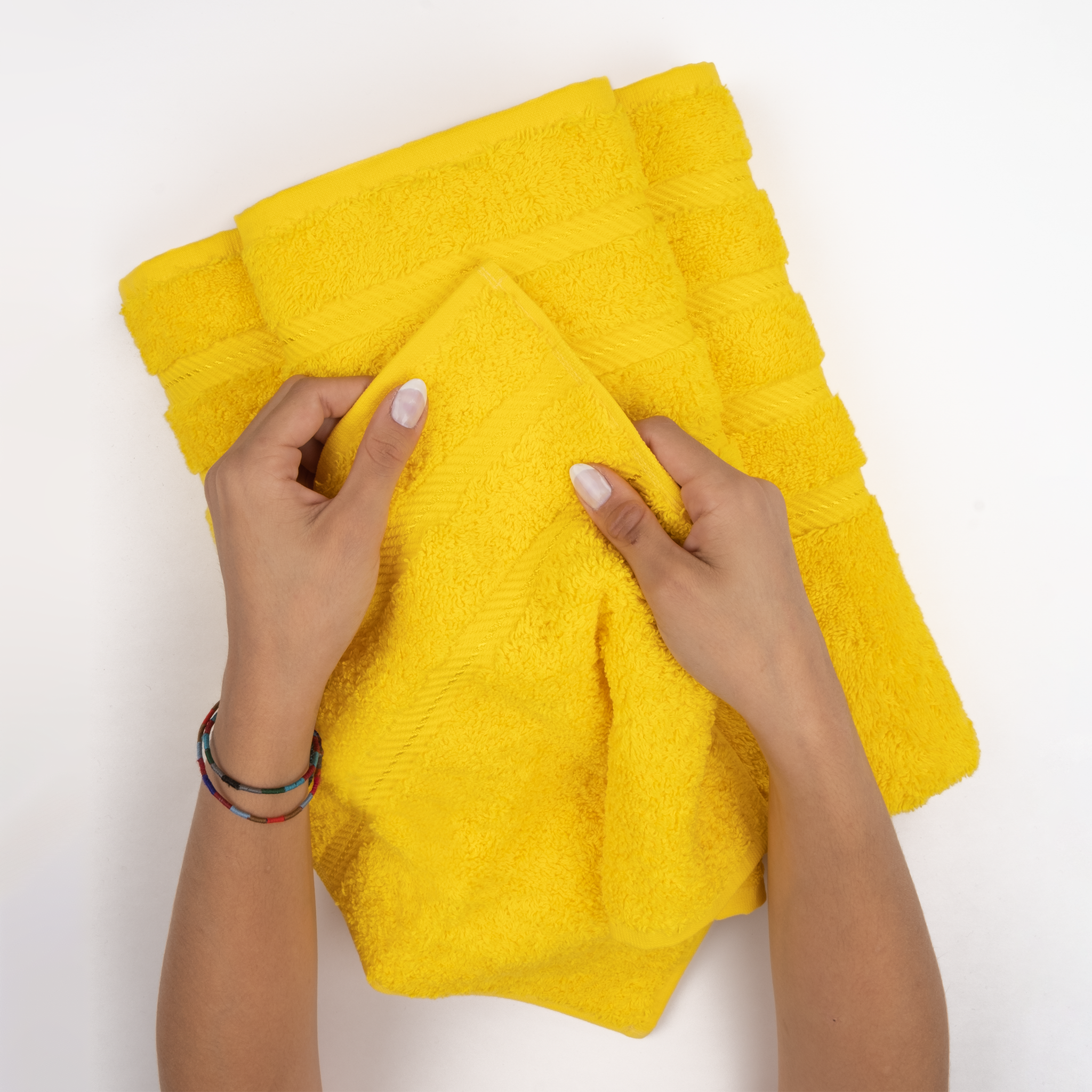 American Soft Linen - 3 Piece Turkish Cotton Towel Set - Yellow - 5