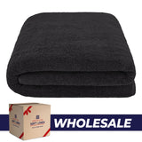 American Soft Linen - 40x80 Inch Oversized Bath Sheet Turkish Bath Towel - 12 Piece Case Pack - Black - 0