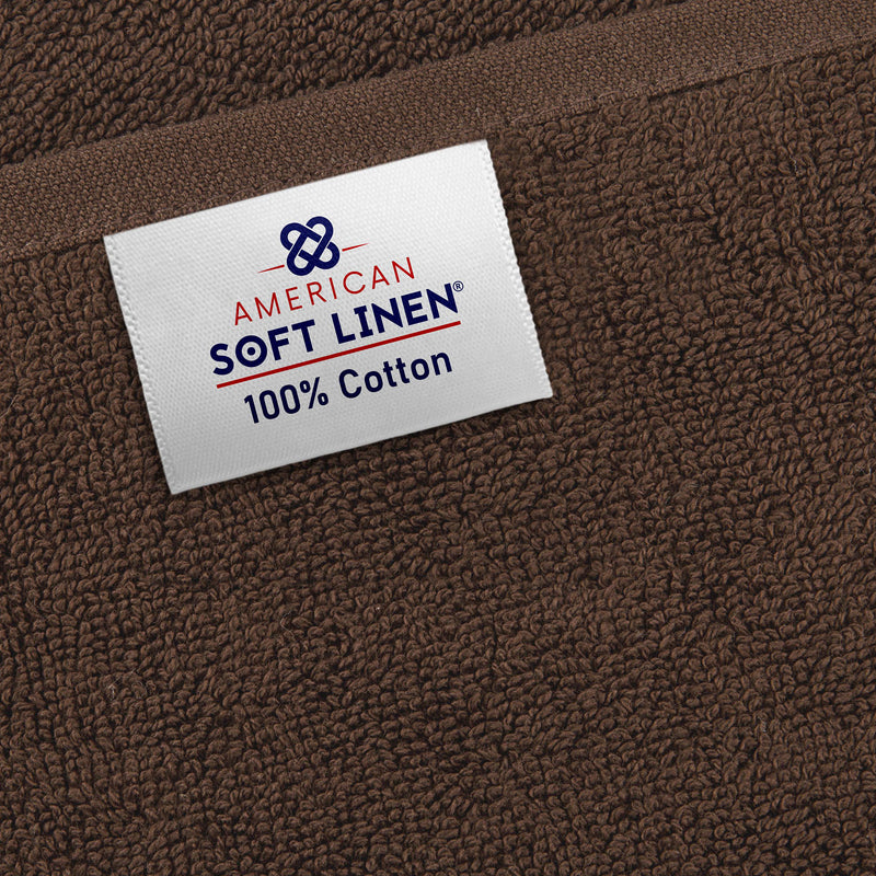 American Soft Linen - 40x80 Inch Oversized Bath Sheet Turkish Bath Towel - 12 Piece Case Pack - Chocolate-Brown - 5