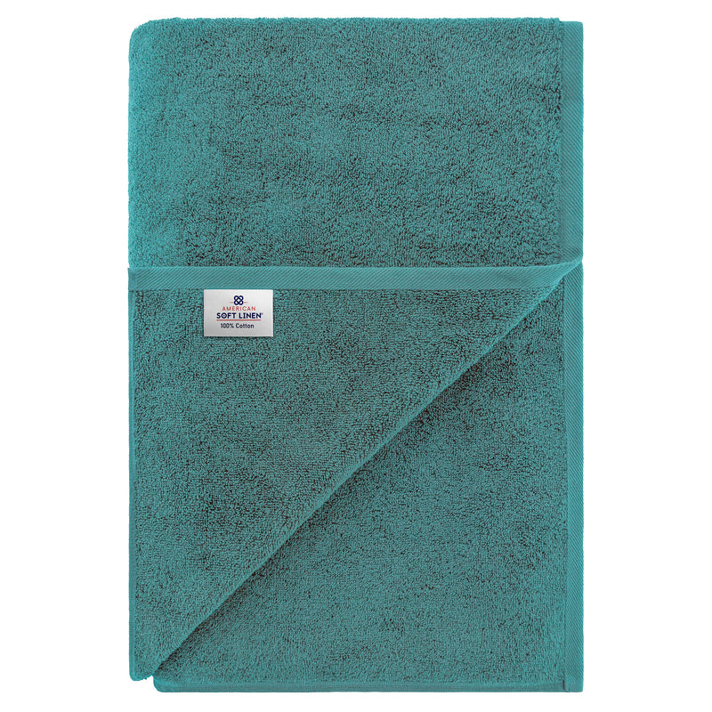 American Soft Linen - 40x80 Inch Oversized Bath Sheet Turkish Bath Towel - 12 Piece Case Pack - Colonial-Blue - 6