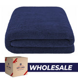 American Soft Linen - 40x80 Inch Oversized Bath Sheet Turkish Bath Towel - 12 Piece Case Pack - Navy-Blue - 0