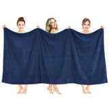 American Soft Linen - 40x80 Inch Oversized Bath Sheet Turkish Bath Towel - 12 Piece Case Pack - Navy-Blue - 1