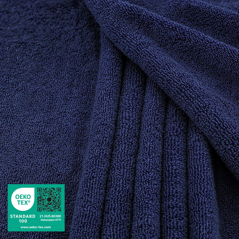 American Soft Linen - 40x80 Inch Oversized Bath Sheet Turkish Bath Towel - 12 Piece Case Pack - Navy-Blue - 2