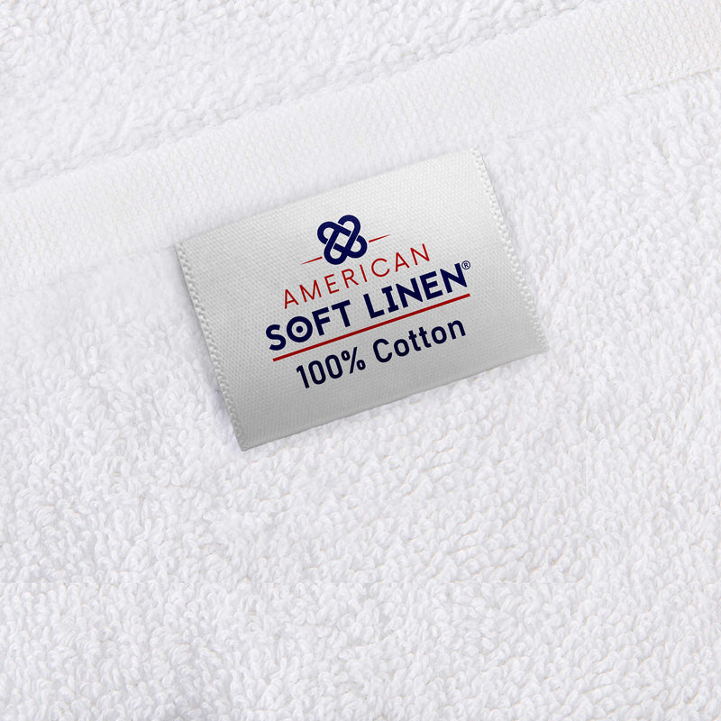 American Soft Linen - 40x80 Inch Oversized Bath Sheet Turkish Bath Towel - 12 Piece Case Pack - White - 5