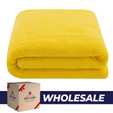 American Soft Linen - 40x80 Inch Oversized Bath Sheet Turkish Bath Towel - 12 Piece Case Pack - Yellow - 0