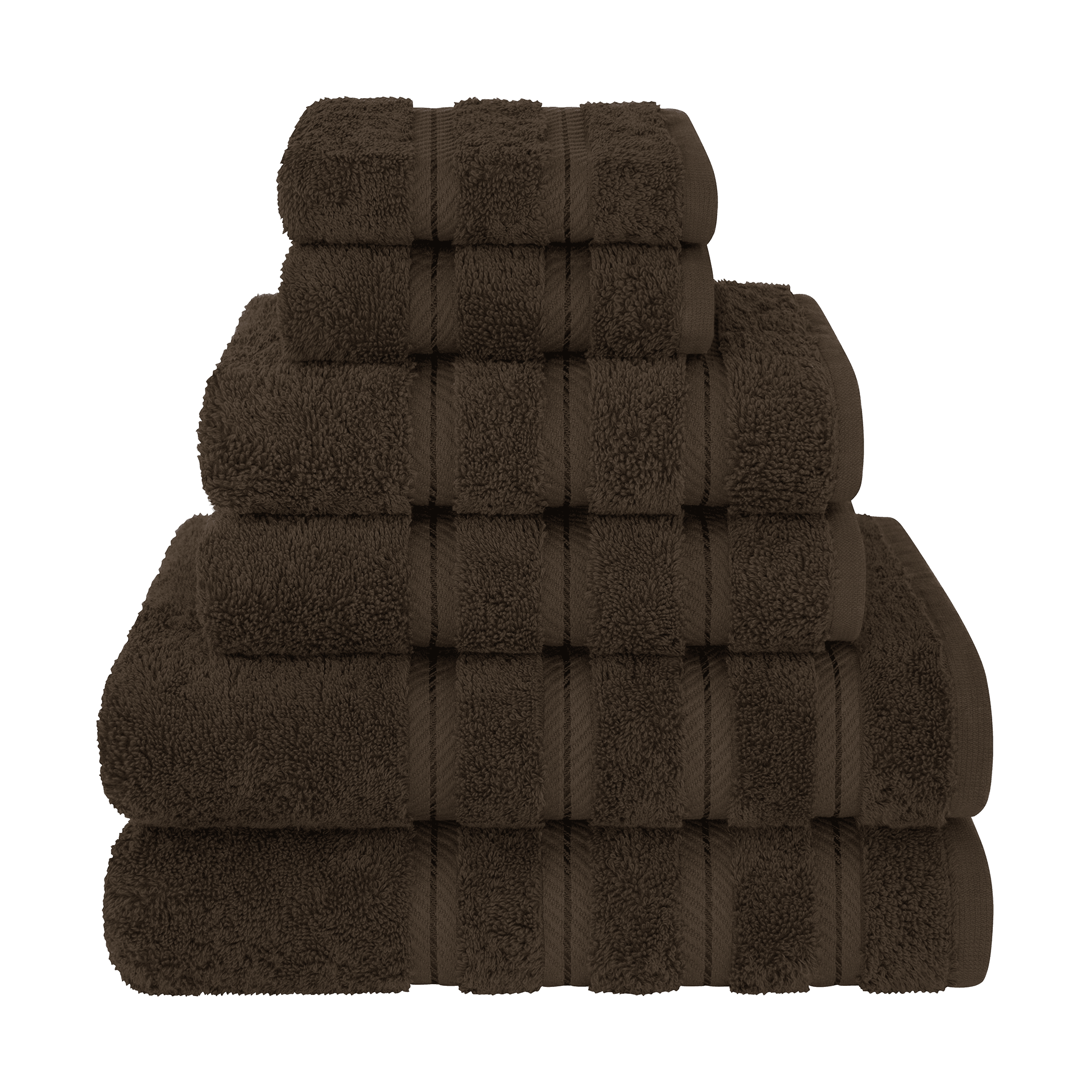 American Soft Linen - 6 Piece Turkish Cotton Bath Towel Set - Chocolate-Brown - 1