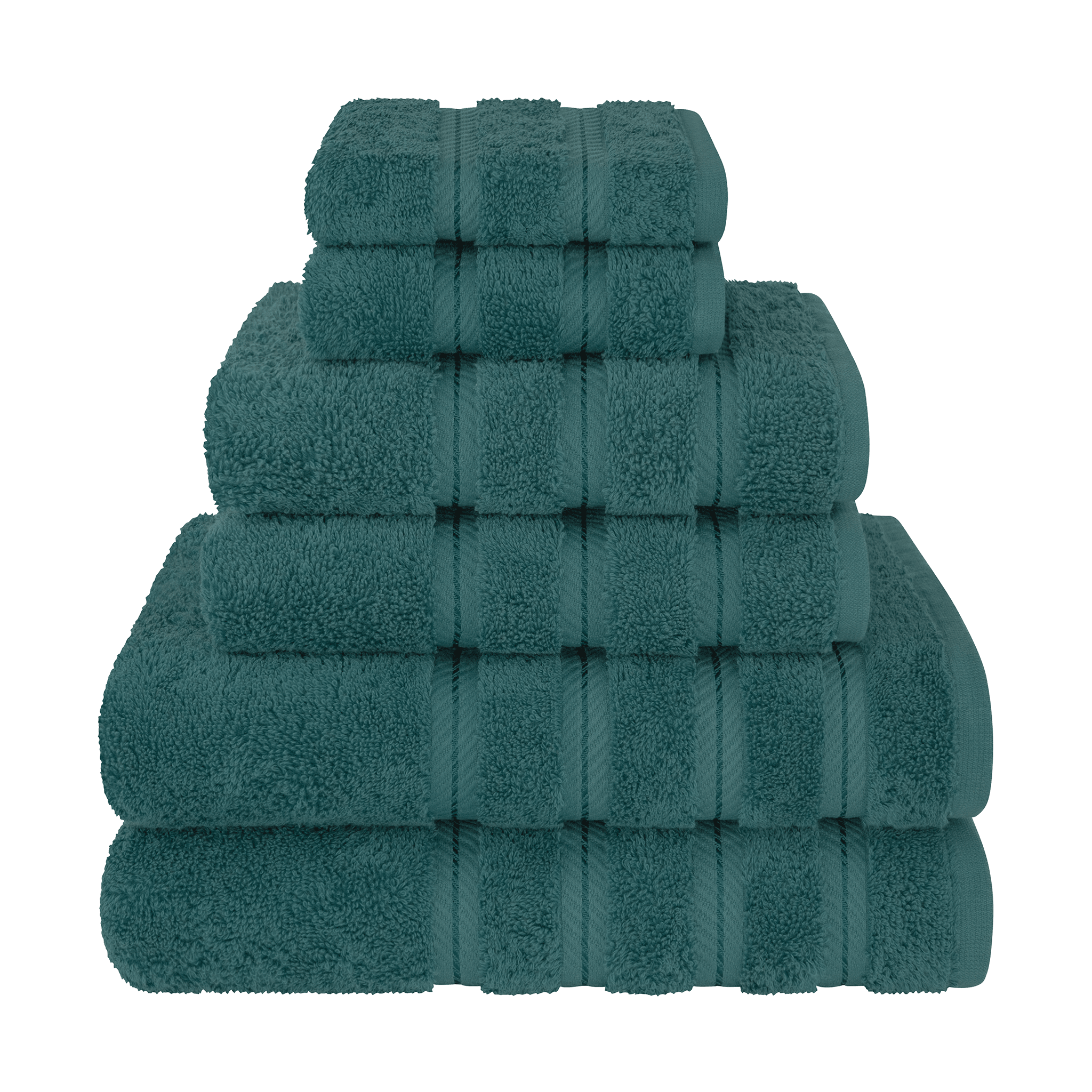 American Soft Linen - 6 Piece Turkish Cotton Bath Towel Set - Colonial-Blue - 1
