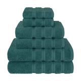 American Soft Linen - 6 Piece Turkish Cotton Bath Towel Set - Colonial-Blue - 1