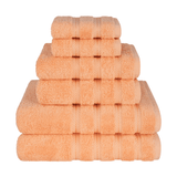 American Soft Linen - 6 Piece Turkish Cotton Bath Towel Set - Malibu-Peach - 1