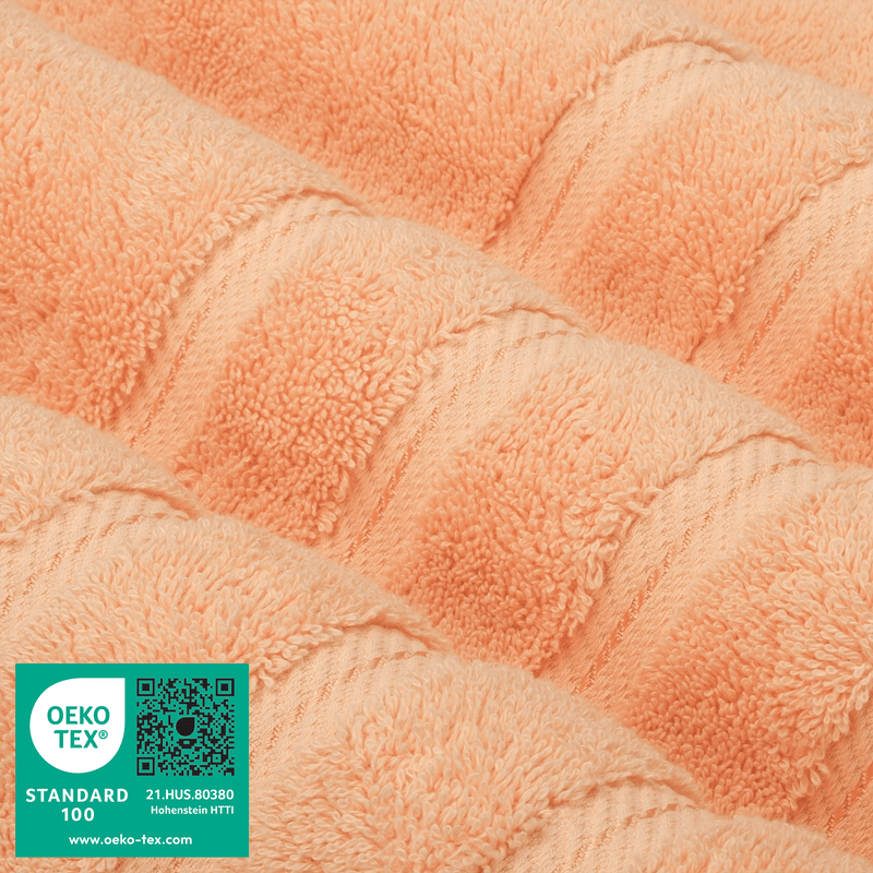 American Soft Linen - 6 Piece Turkish Cotton Bath Towel Set - Malibu-Peach - 3