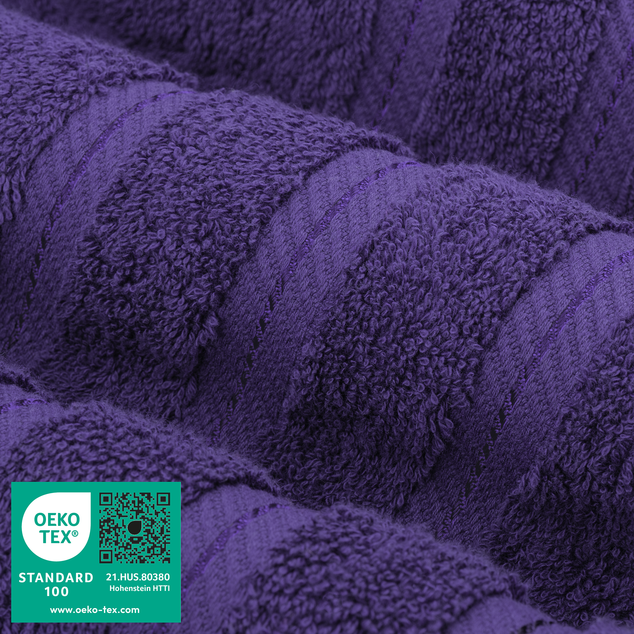 American Soft Linen - 6 Piece Turkish Cotton Bath Towel Set - Purple - 3