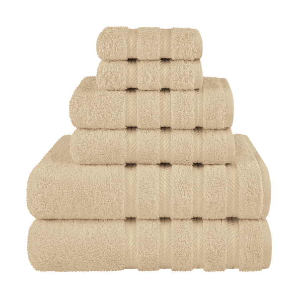 6 Piece 100% Turkish Cotton Bath Towel Set