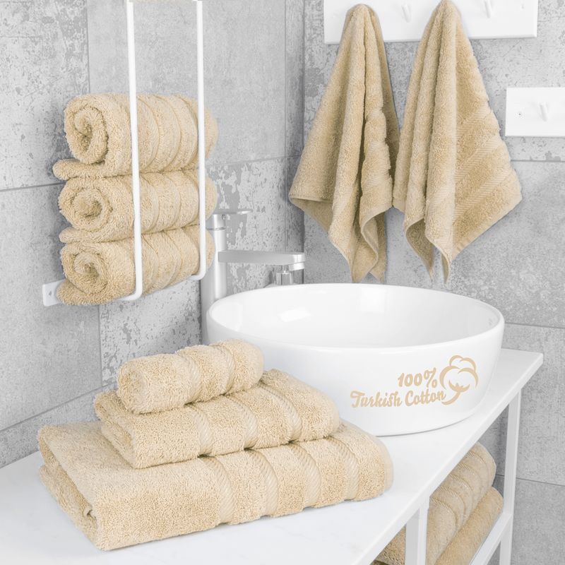 American Soft Linen - 6 Piece Turkish Cotton Bath Towel Set - Sand-Taupe - 2