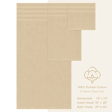American Soft Linen - 6 Piece Turkish Cotton Bath Towel Set - Sand-Taupe - 4