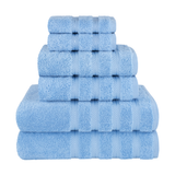 American Soft Linen - 6 Piece Turkish Cotton Bath Towel Set - Sky-Blue - 1