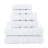 American Soft Linen - 6 Piece Turkish Cotton Bath Towel Set - White - 1