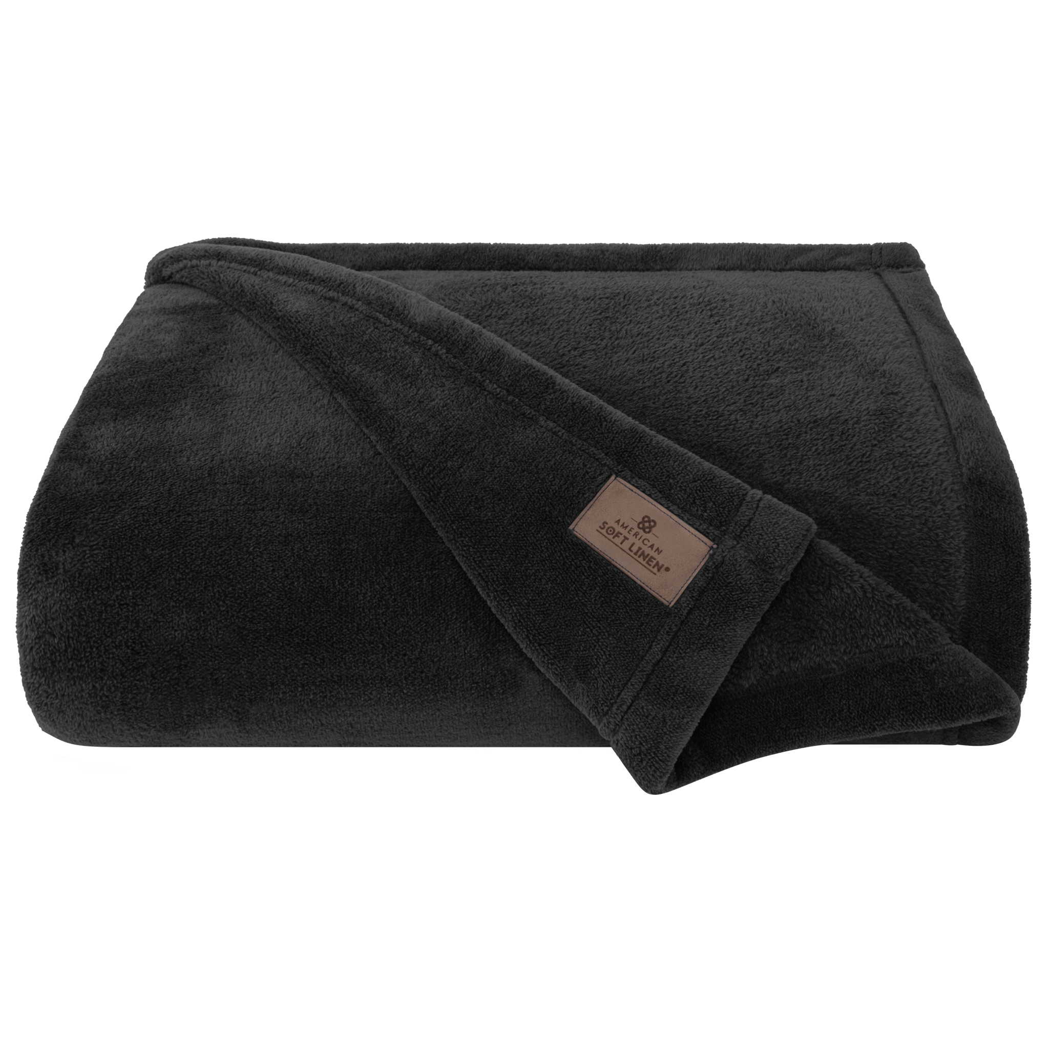 American Soft Linen - Bedding Fleece Blanket - Queen Size 85x90 inches - Black - 3